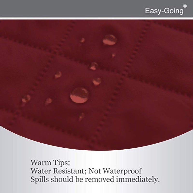 Easy-Going Reversible Loveseat Couch Cover for 2 Cushion Couch Sofa Cover for Dogs Water Resistant Furniture Protector with Foam Sticks Elastic Straps for Pet (Loveseat, Christmas Red/Ivory) - Image 4
